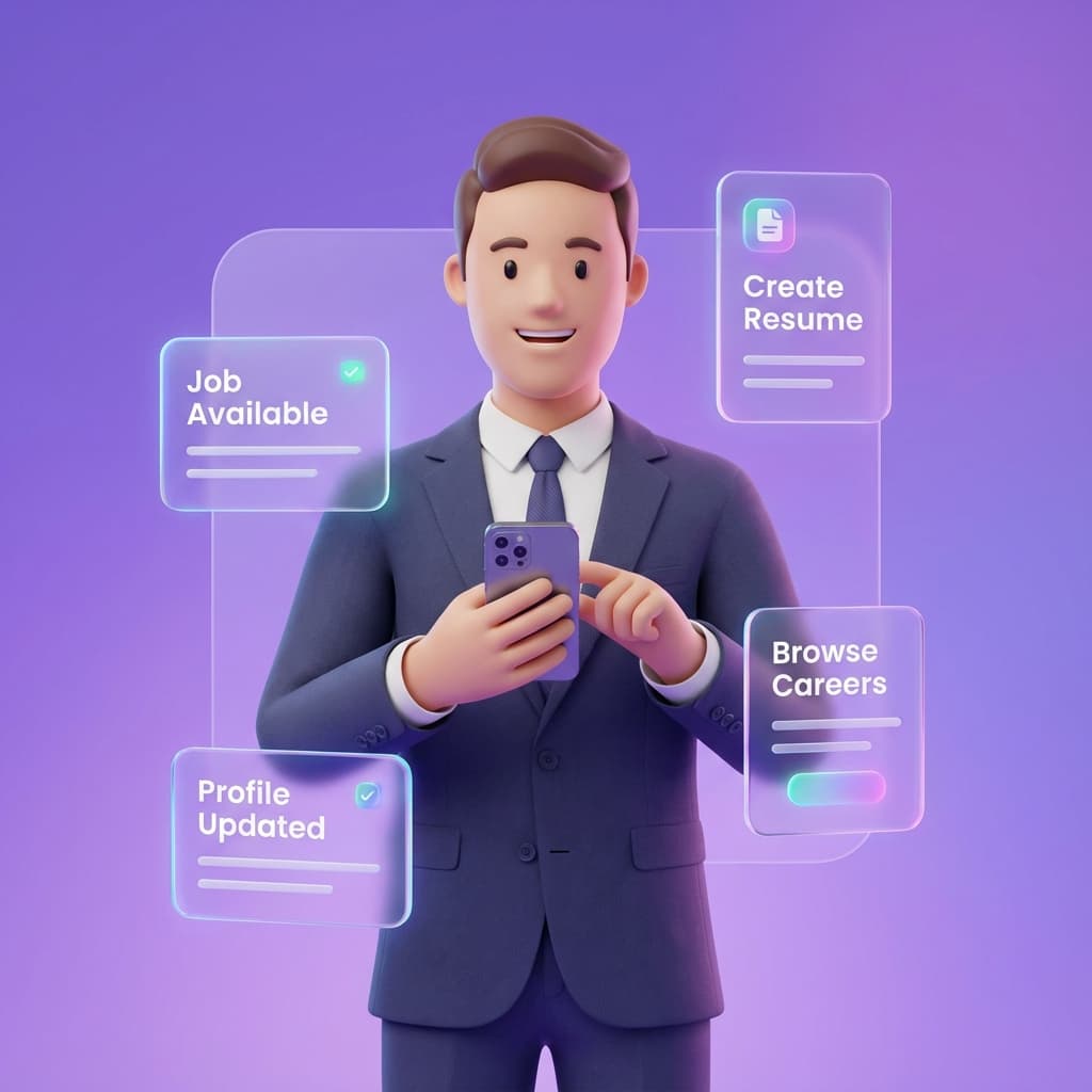 Happy professional finding a job